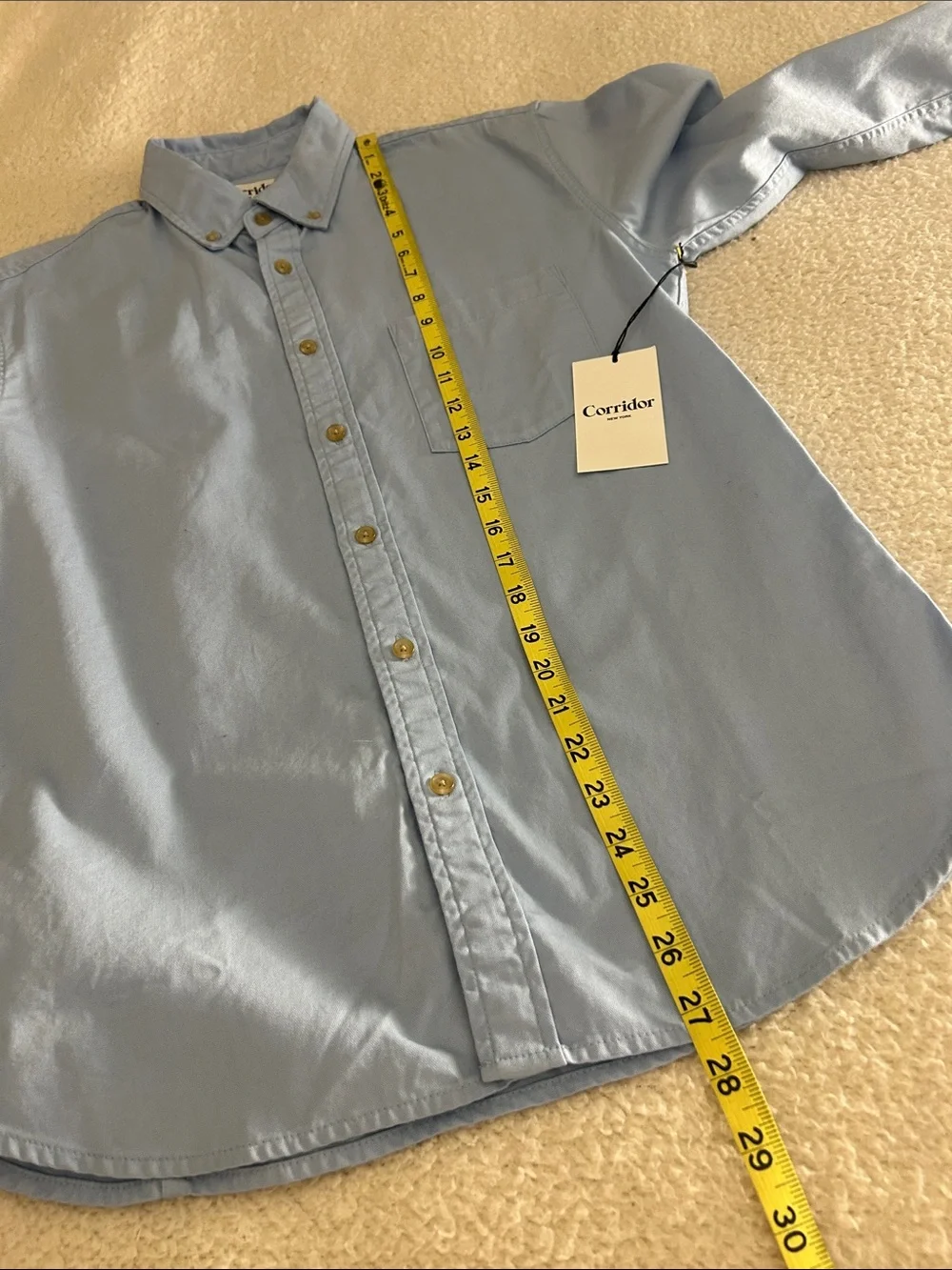 Corridor x Division Road Oxford Blue Button Down Shirt Size S - Picture 8 of 9